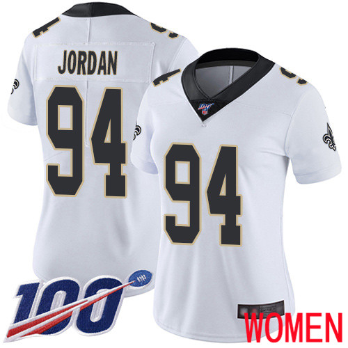New Orleans Saints Limited White Women Cameron Jordan Road Jersey NFL Football #94 100th Season Vapor Untouchable Jersey->youth nfl jersey->Youth Jersey
